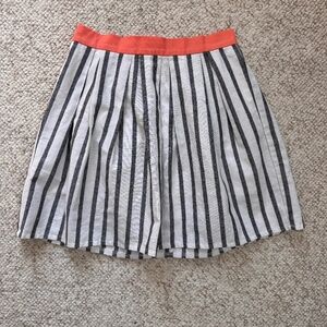 Very J Women's Linen Skirt Black & White Striped Size Small